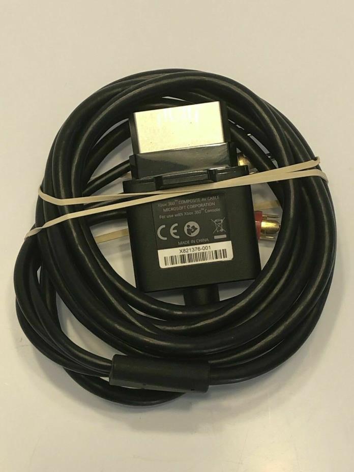 OFFICIAL MICROSOFT XBOX 360 COMPOSITE A/V CABLE #X821376-001 SYSTEM TO TV WIRE