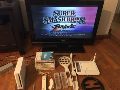 Nintendo Wii Lot 9 Games 1 Controller DreamGear Cooling Fan Super Smash Bros