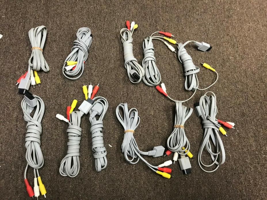 Nintendo Wii: Lot of 10 Official Authentic OEM AV Cable Cords RVL-009