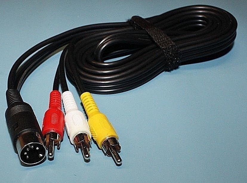Commodore 64 6ft. AV Y/C Luma & Chroma Mono Sound RCA 8 Pin DIN Cable