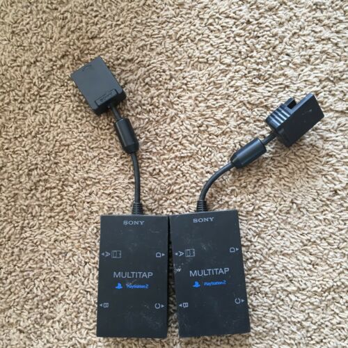 Official Sony 4 Controller Multitap for PlayStation 2 PS2 SCPH-10090 Lot Of 2