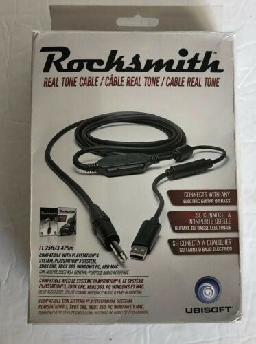 Rocksmith Realtone Guitar Bass Cable USB Adapter Trilingual Ubisoft 2014