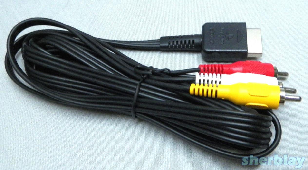 Original Sony OEM RCA AV Audio/Video Cable For PlayStation PS1 PS2 PS3
