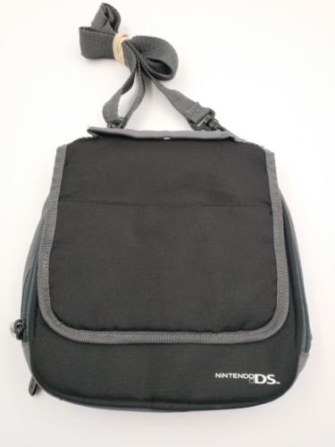 Nintendo DS Soft Carry Case Black / Gray Shoulder Bag w/ Game Storage