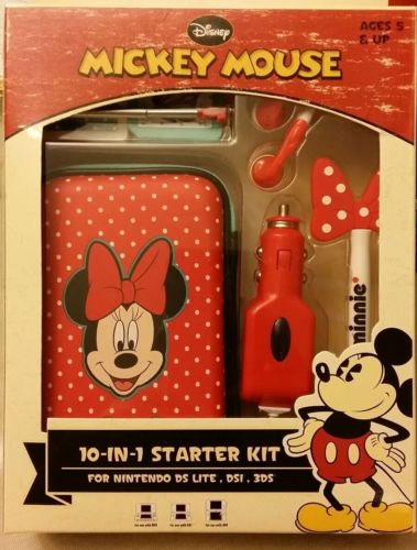 Disney Mickey Mouse 10 -IN- 1 NEW Minnie Starter Kit for Nintendo DSL, DSi, 3DS