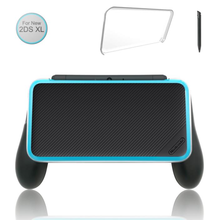 [Updated] Hand Grip for Nintendo 2DS XL with 1 Stylus and 1 Clear Case XL