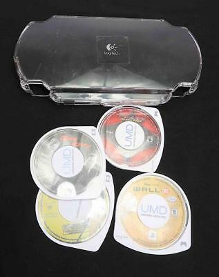 Logitech Clear Protective Case for Sony PSP Handheld Game Console + 4 UMD movies