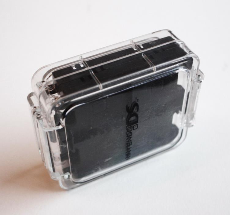 Clear and Black Hard Plastic 16 Game Card Case Nintendo DS DSi Cartridge Holder