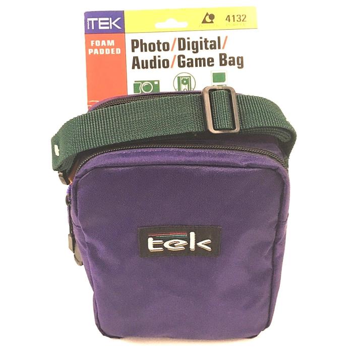 Vintage TEK Game Bag Strap Foam Padding Purple Photo Digital Audio 1998 NWT