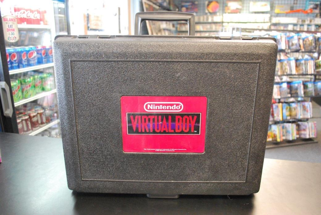 Nintendo Virtual Boy Hard Plastic Travel Rental Case for Console and Controller
