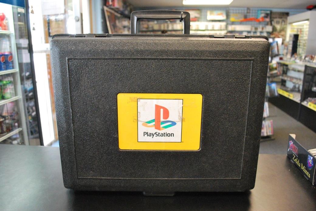 Sony Playstation PS1 Hard Plastic Travel Rental Case for Console and Controllers