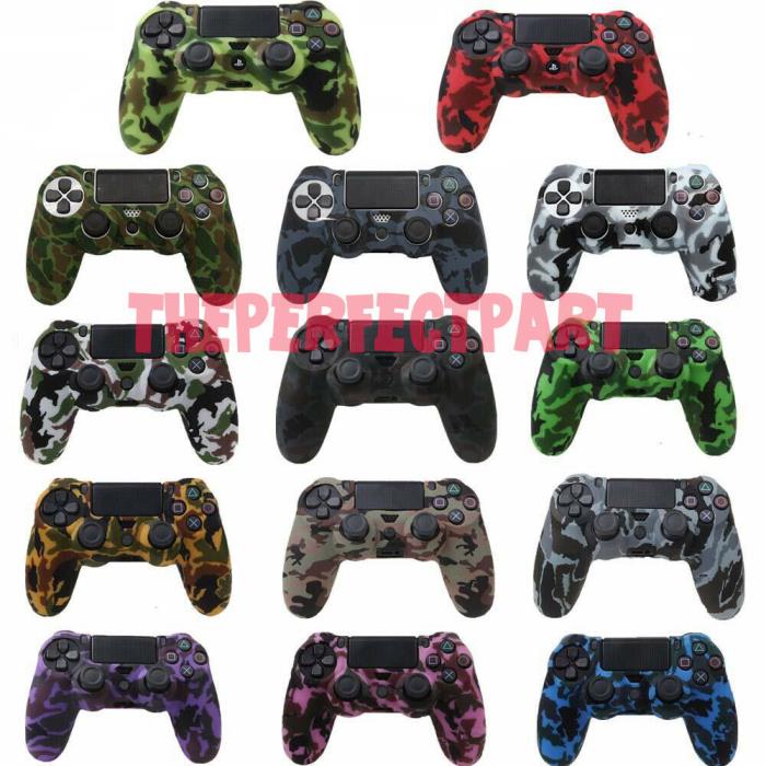 Camo Silicone Rubber Skin Case Gel Cover Grip for Playstation 4 PS4 Controller