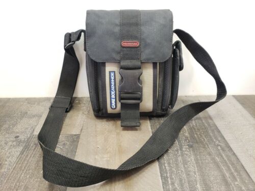 Authentic Nintendo Gameboy Advance SP Bag/Case w/ Shoulder Strap Black Grey