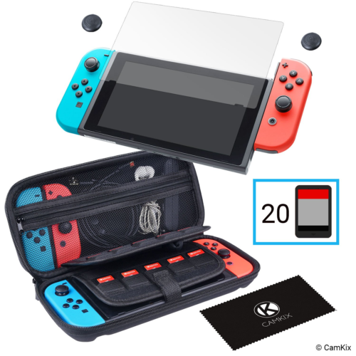 CamKix Storage and Protection Kit Compatible with Nintendo Switch: Hard Shell 20