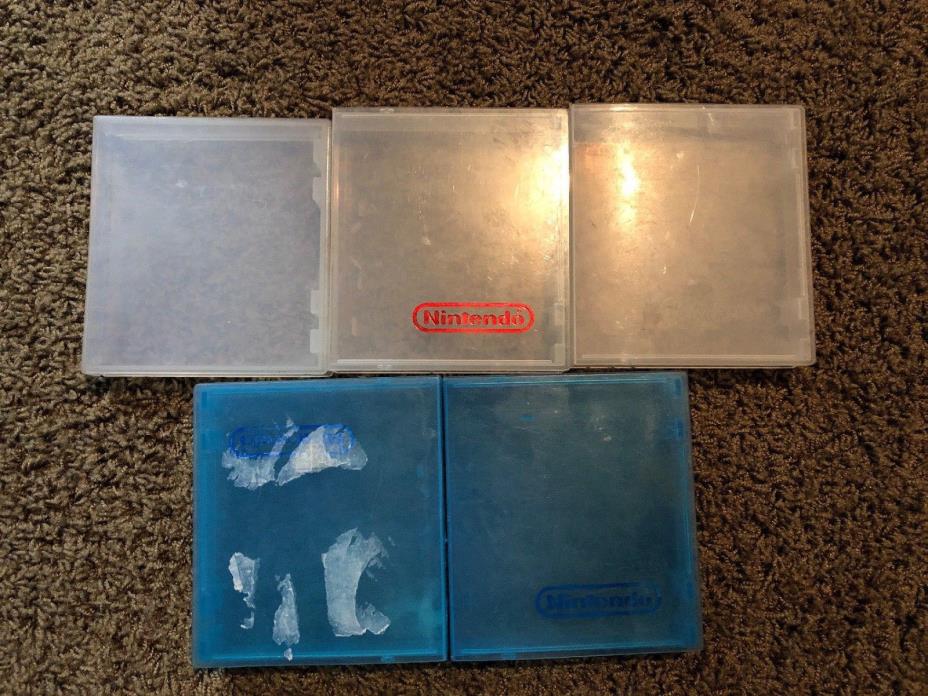 5 Nintendo NES Video Game Cart Storage Cases CLEAR blue Hard Plastic Official