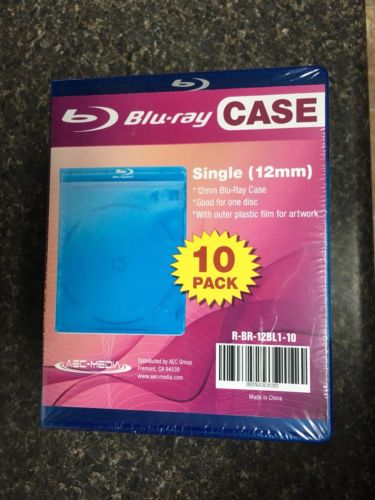 Lot Of 10 Standard Blu Ray Replacement Cases 10 Pack Brand New Blu-Ray