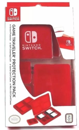 Game Traveler Protection Pack Nintendo Switch [Red] Cases Screen Protector Cloth