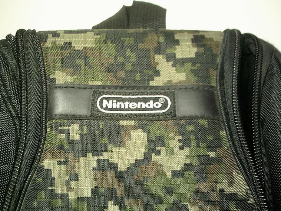 Nintendo DS Carrying Case Black & Camo Travel Backpack EXCELLENT Condition