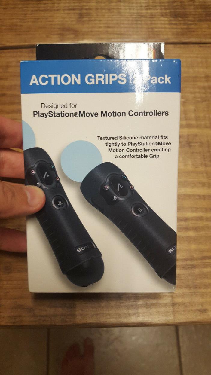 New!! PlayStation Move Motion Controllers Silicone Action Grips Black Pack of 2
