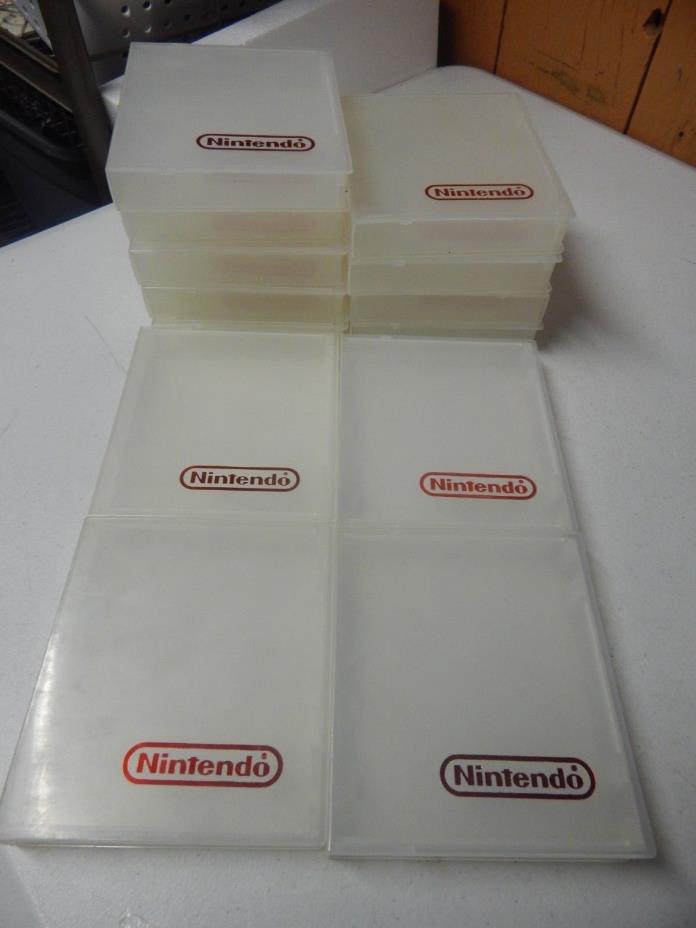 NES nintendo authentic original game case holder lot of 13 clam shell