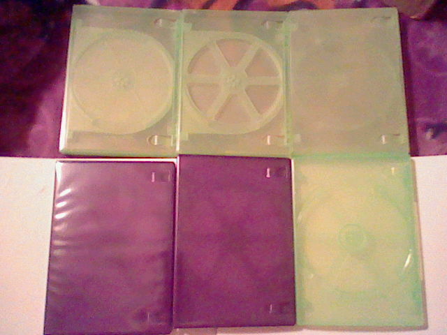 6 EMPTY Generic Green / Purple Replacement Case lot! great for Xbox Game,DVD,CD