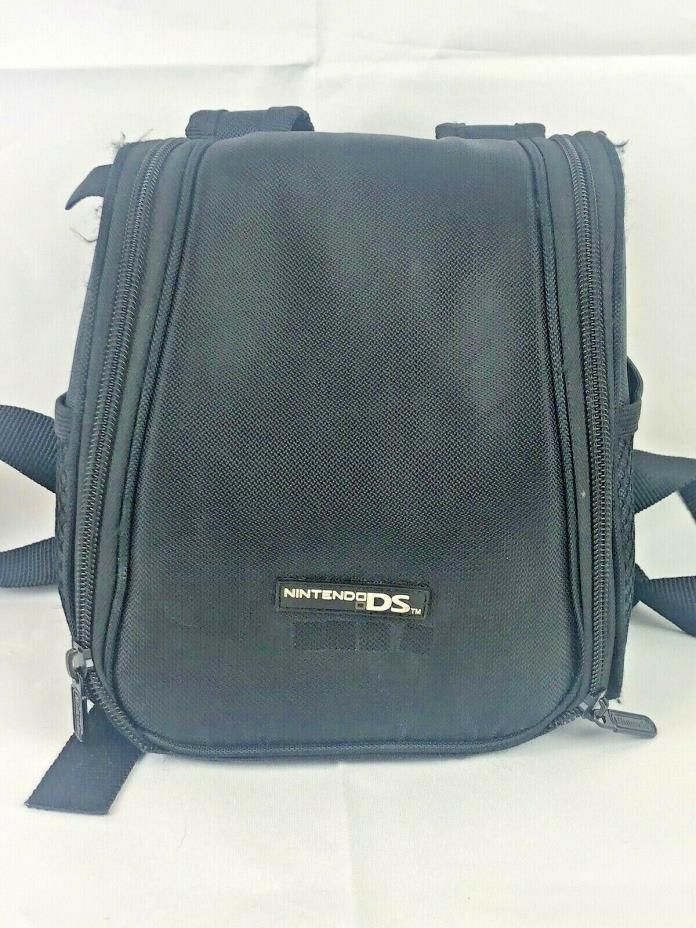 Official Nintendo DS Mini Backpack Carrying Case Bag Black Nylon Zipper Flap