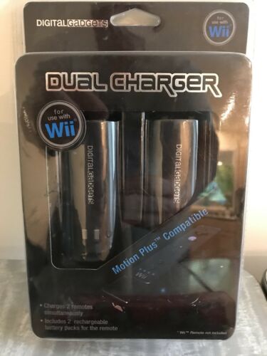 Brand New Digital Gadgets Wii Dual Charger Motion Plus; DGWIIDC-B; Black Color