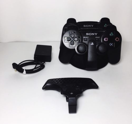 Sony Playstation Controllers, Charging Dock, & Attachable Keyboard Black