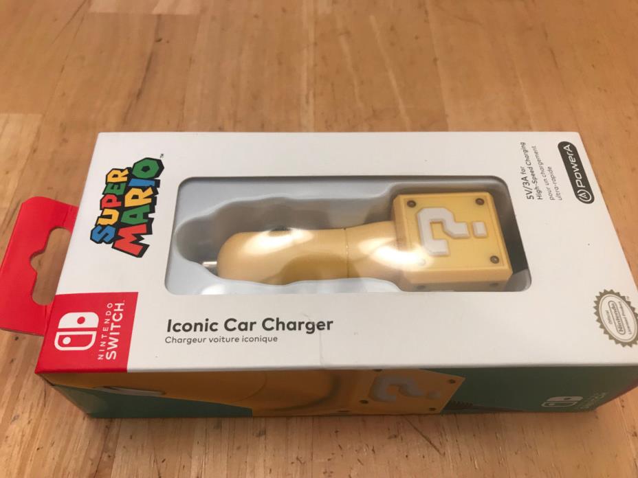NIP Super Mario Official NINTENDO Switch Iconic Car Charger 5V/3A Yellow PowerA