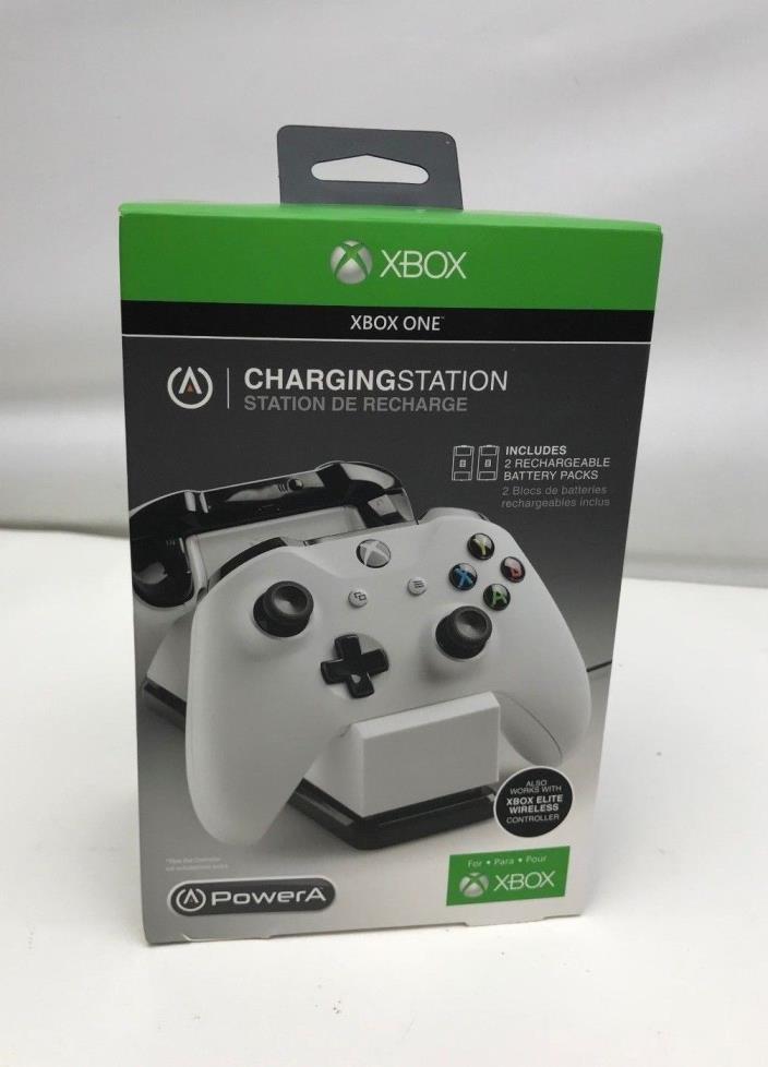 PowerA Xbox One Controller Charging Station Rechargeable Batteries White