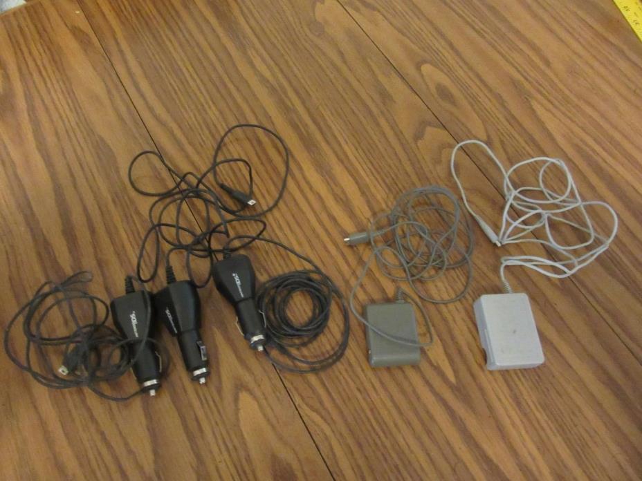 NintendoDS Auto Charger and Assorted wall Chargers 5 Total