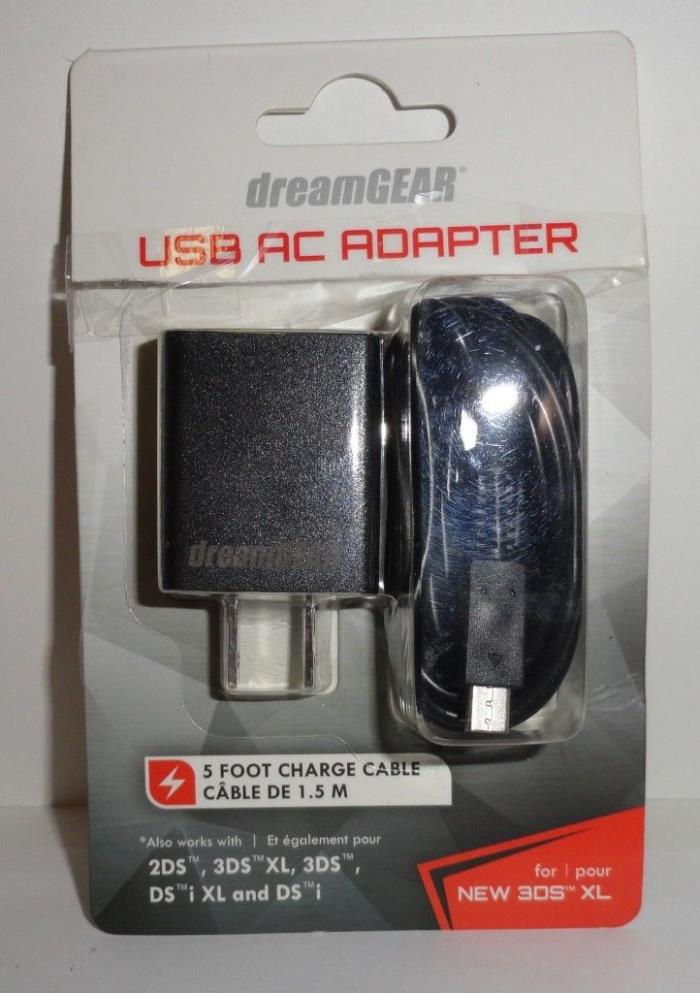 DreamGear USB AC Adapter 5ft cable for New 3DS XL