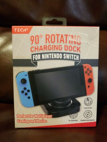 Nintendo Switch 90 Degree Rotating Charging Dock Multiplayer Gaming Movies NIB