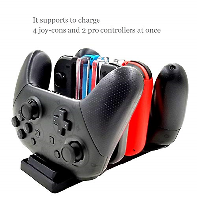 Controller Charger for Nintendo Switch, 6 in 1 Charging Dock Charge Stand for