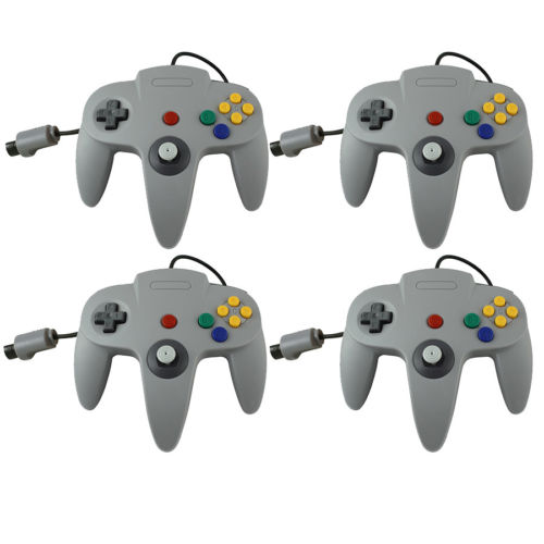 New Nintendo 64 - Grey Retro Analog Gamepad Controller X4 N64 Style Teknogame