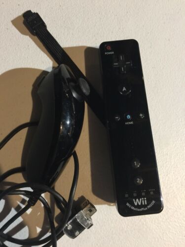 Nintendo Wii U Black Remote Controller Motion Plus Nunchuk Official Tested