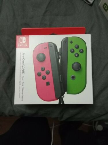 Joy Con Nintendo Switch - Neon Pink / Neon Green 107377A Brand New L & R Sealed!