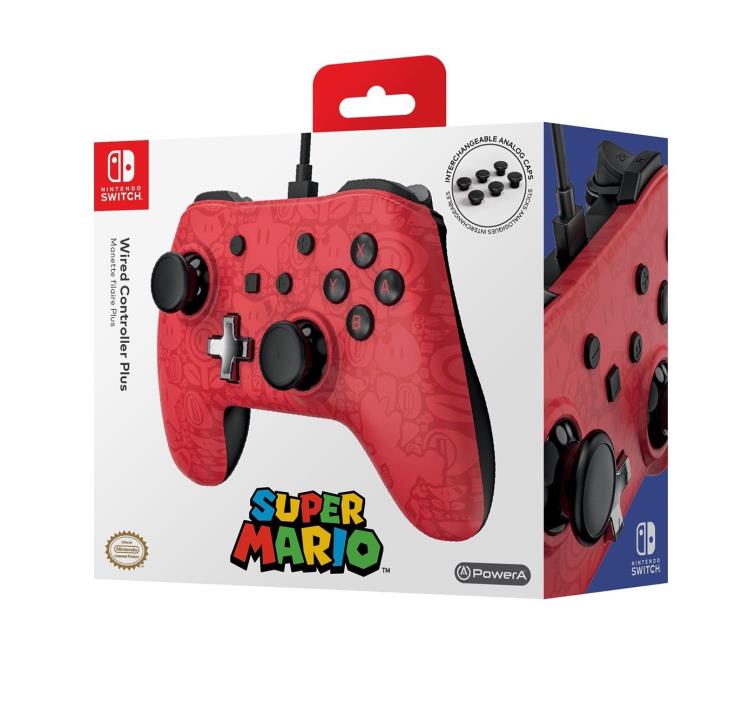 NEW Nintendo Switch Power Wired Controller Plus - Red - Super Mario Bros.
