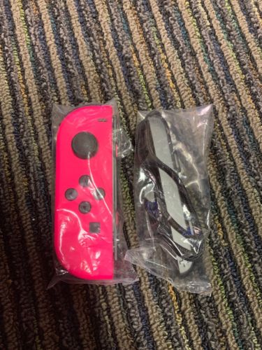 Neon Pink Joy Con (Left) w/ wrist strap