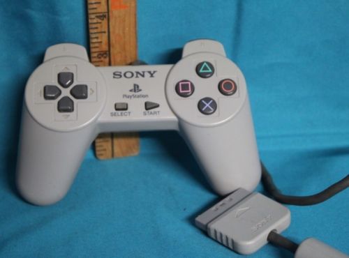 LOT of 2 Sony Playstation 1 PS1 Official OEM Gray Wired Controllers SCPH 1080