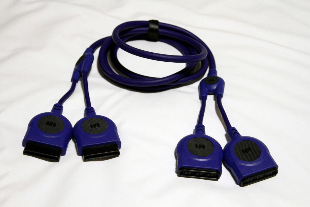 PS1 / PS2 DUAL CONTROLLER EXTENSION CABLES BLUE MONSTER CABLES PLAYSTATION 1 2