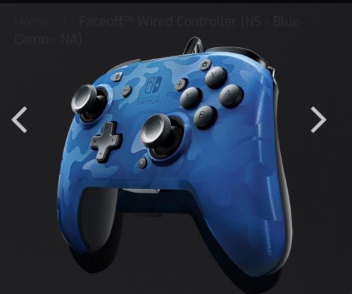PDP Nintendo Switch Blue Camo Faceoff Wired Pro Controller