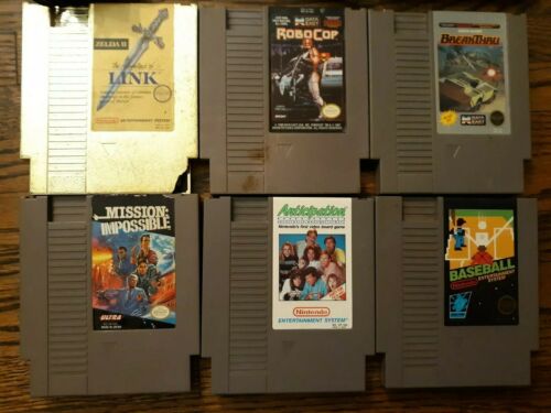 NES game lot of 6 + 4 NES controllers 1 Tv input Fast Free Flat Rate Shipping