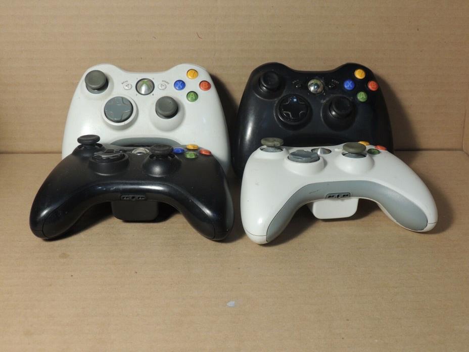 AS IS Lot of 4 XBOX 360 controllers READ