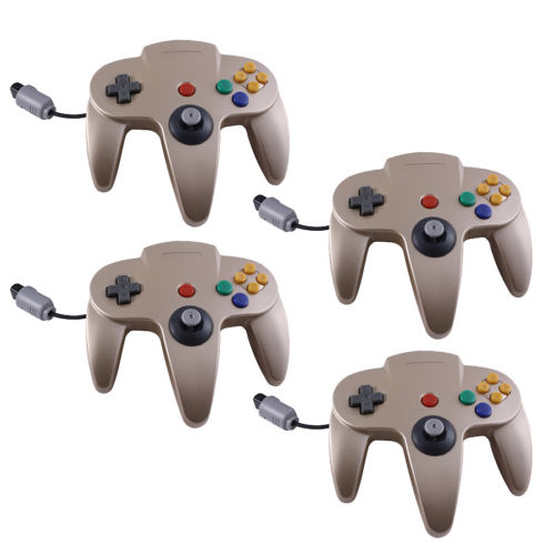 4 X GOLD Retro Analog Gamepad Controller for Nintendo 64 (Teknogame) N64 Wired