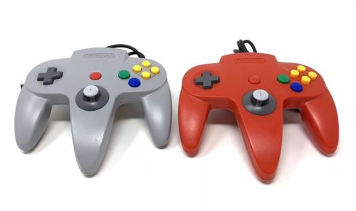 Official Genuine OEM Nintendo 64 N64 Controllers Red Grey