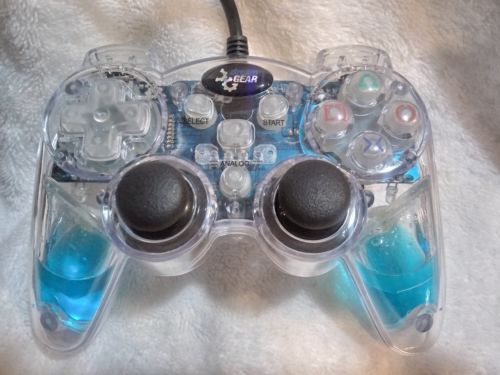 Dreamgear DGPN-524 Lava Glow Wireless Controller Clear/Blue For PlayStation2