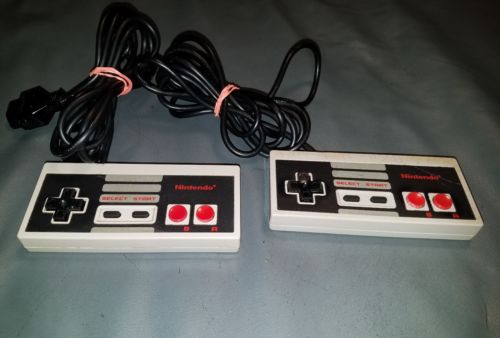Lot of 2 Original OEM Nintendo NES Controllers NES-004 Tested & Working Cosmetic