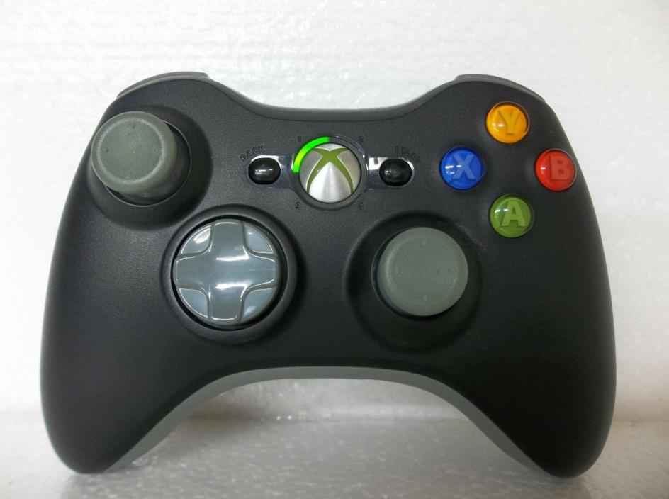 Official Microsoft Xbox 360 BLACK Wireless Video Game Controller OEM Works