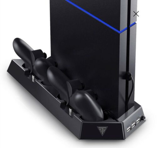 Vertical Stand For PS4 Slim with Cooling Fan 2 Controller Charging Dock Station